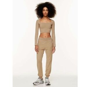 Aritzia Babaton Rodin Knit Jogger in Constant Camel Tan Size 2XS (XXS)